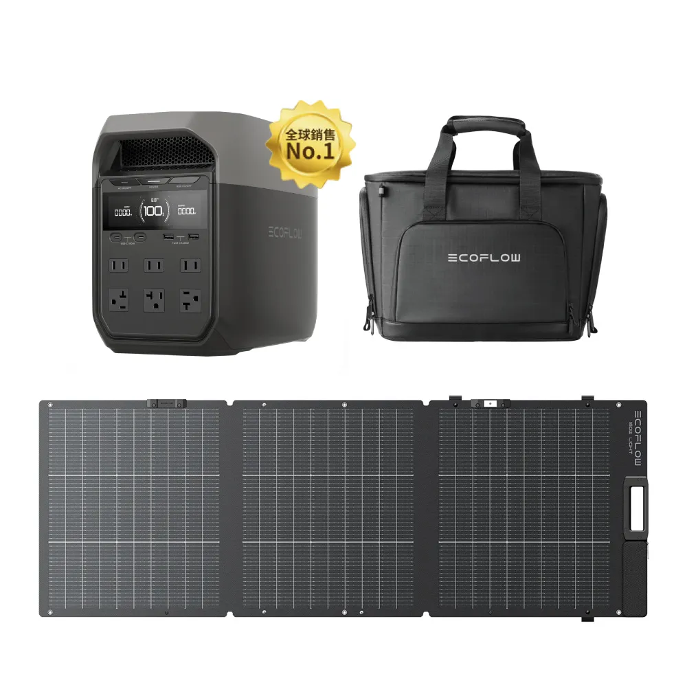 【ECOFLOW】DELTA 3 1800W戶外儲電設備 加贈收納包 +160W太陽能板(儲能電源 防颱必備 停電神器)