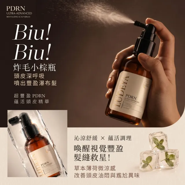 【LUDEYA】超輕盈PDRN髮肌養護組 (芯生能量髮浴500ml+PDRN蘊活頭皮精華120ml)
