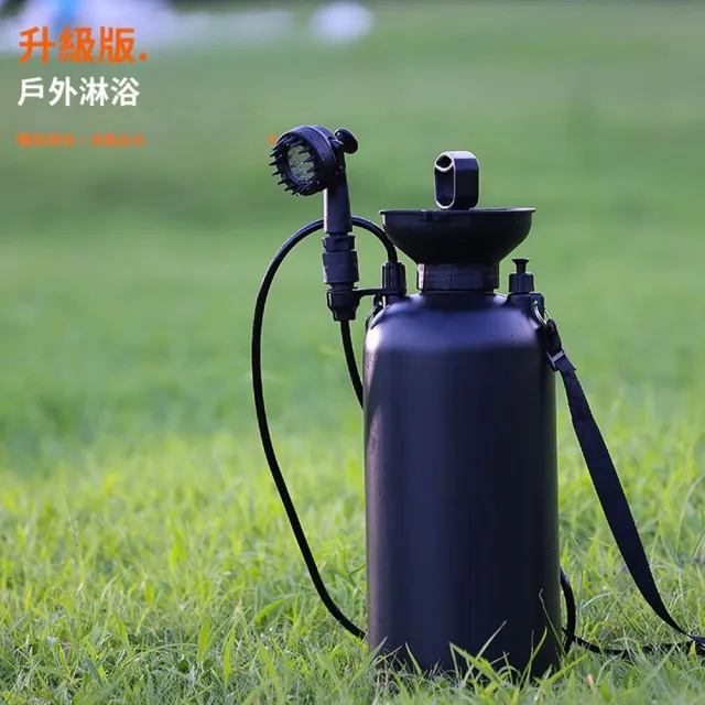 【Quality 聚家】加壓沐浴機 戶外淋浴噴頭 便攜式沐浴機 寵物淋浴 無底座/結實耐摔/加粗壓縮/軟毛刷頭