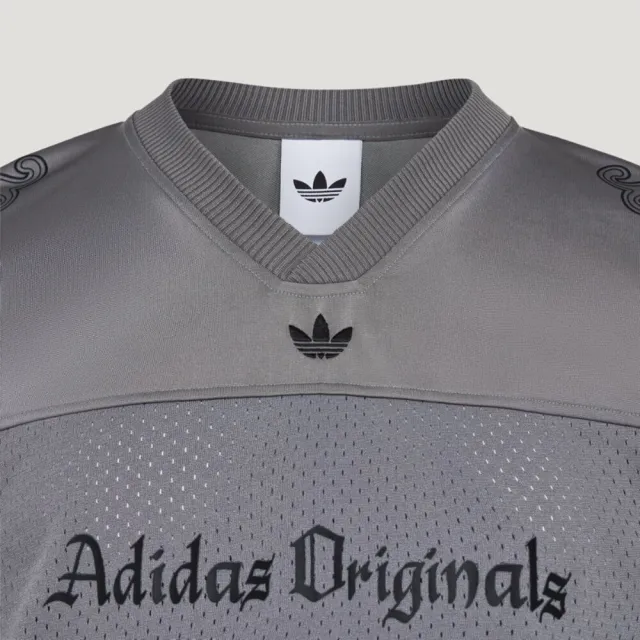 【adidas 愛迪達】Og Jersey 男 T恤 運動上衣 休閒短袖 復古足球衣 灰(LD3866)