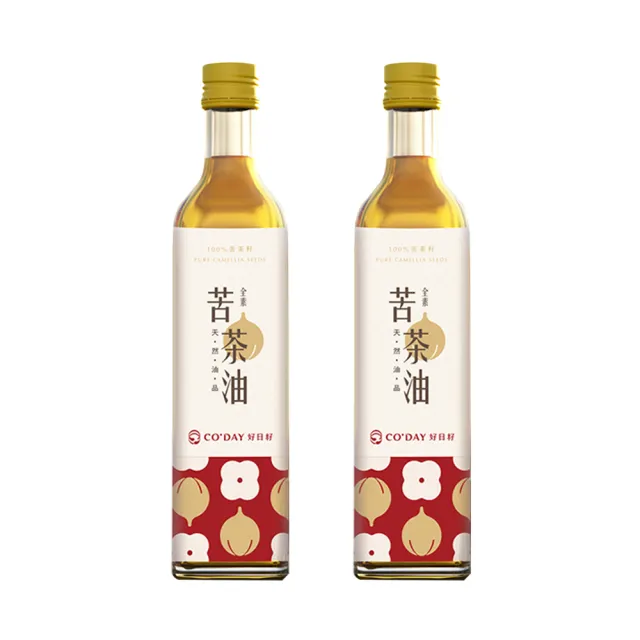 【梅山茶油合作社】好日籽苦茶油500ml二入組(可生飲/CODAY好日籽)
