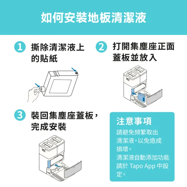 【TP-Link】Tapo RVA450 智慧掃地機清潔液 自動添加 簡易安裝(適用於Tapo RV50系列)
