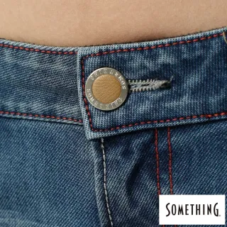 【SOMETHING】女裝 NEO FIT 保溫窄直筒牛仔褲(拔淺藍)