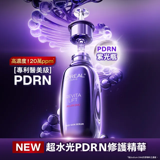 【L’OREAL Paris 巴黎萊雅】超水光P.D.R.N修護精華 30ml_2入組(修護/保濕/PDRN)