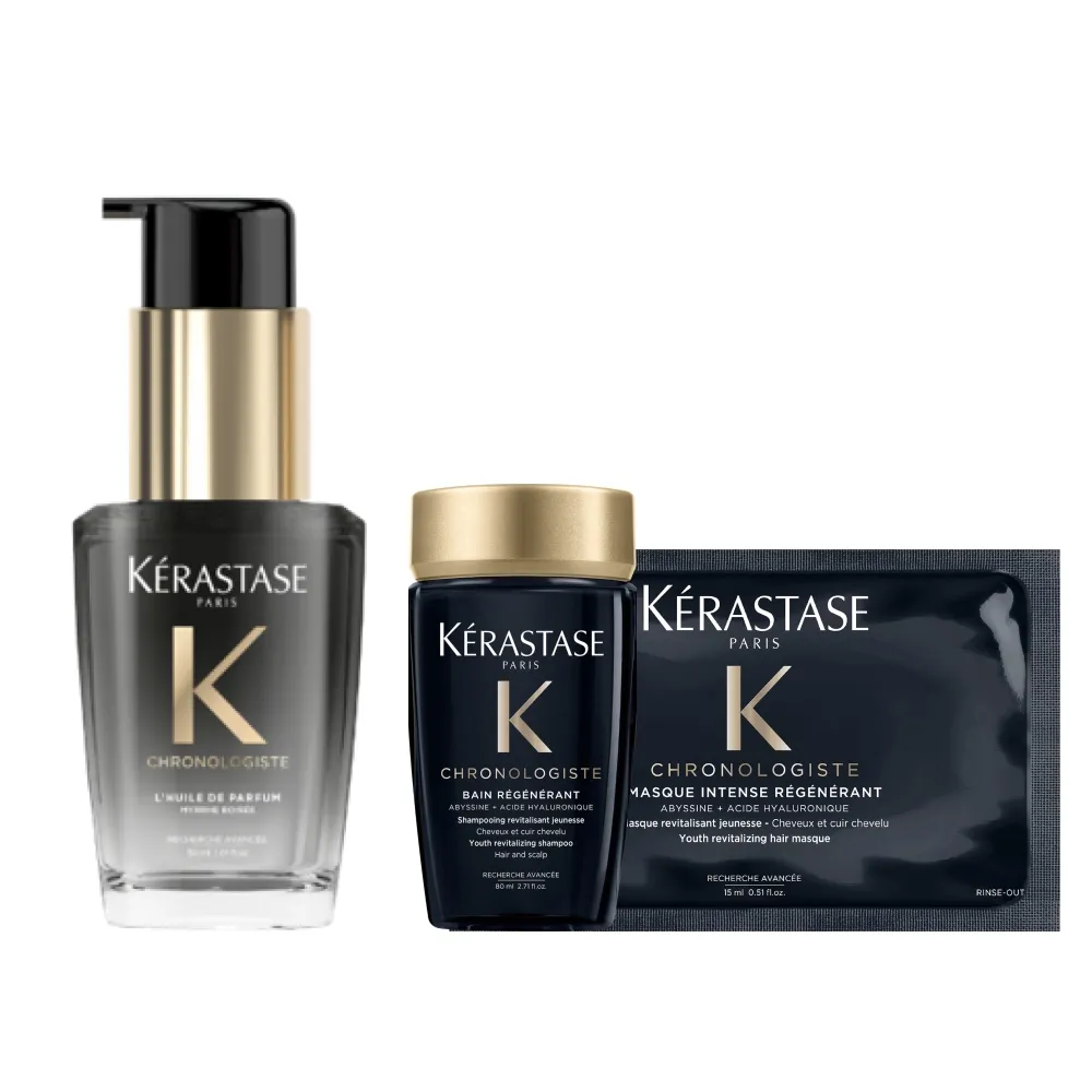 【KERASTASE 巴黎卡詩】黑鑽極萃逆時玫瑰香氛露30ml(護髮油/完美解決頭皮肌膚困擾)