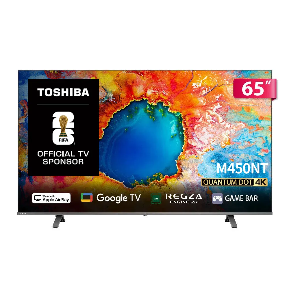【TOSHIBA 東芝】家電快配★REGZA 65型4K QLED Google TV液晶顯示器(65M450NT)