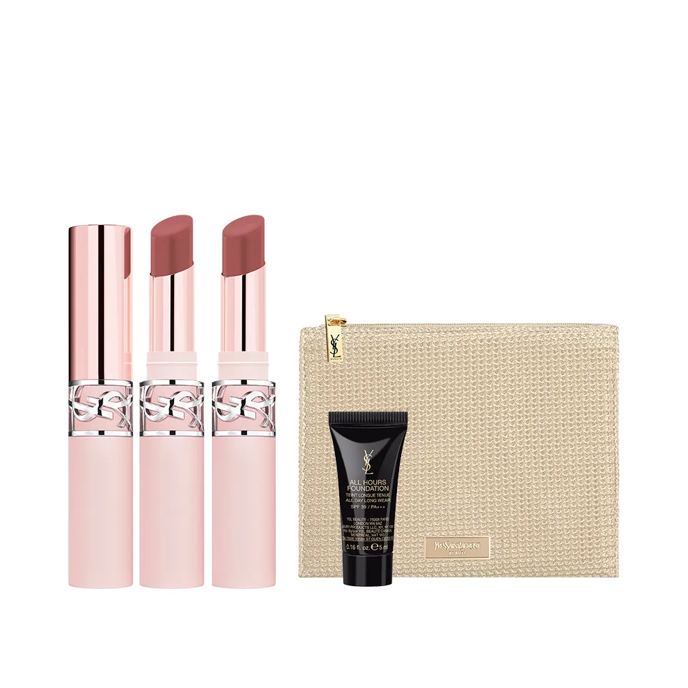 【YSL】官方直營 情挑裸吻煙霧唇膏2入組(新品上市/任選二款/霧面)