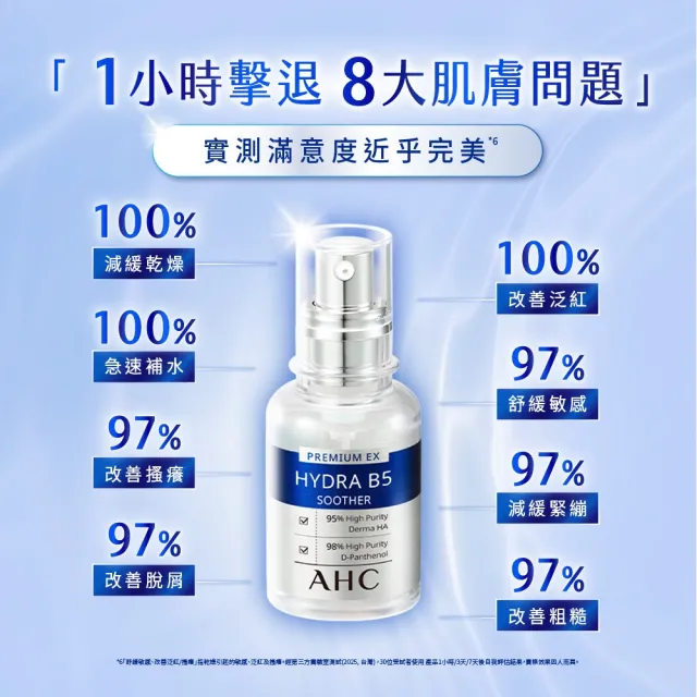 【AHC】瞬效B5微導玻尿酸保濕精華液30ml_3入(右旋B5/玻尿酸/保濕霸主/高效修護/敏感肌適用)