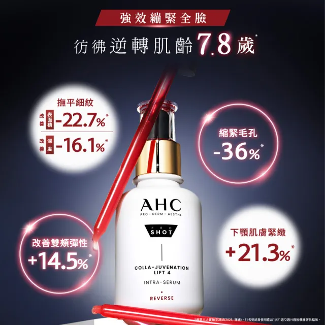【AHC】雙波抗老膠原抗老拉提組_雙波精華40ml+抗皺眼霜30ml(眼霜/膠原蛋白)