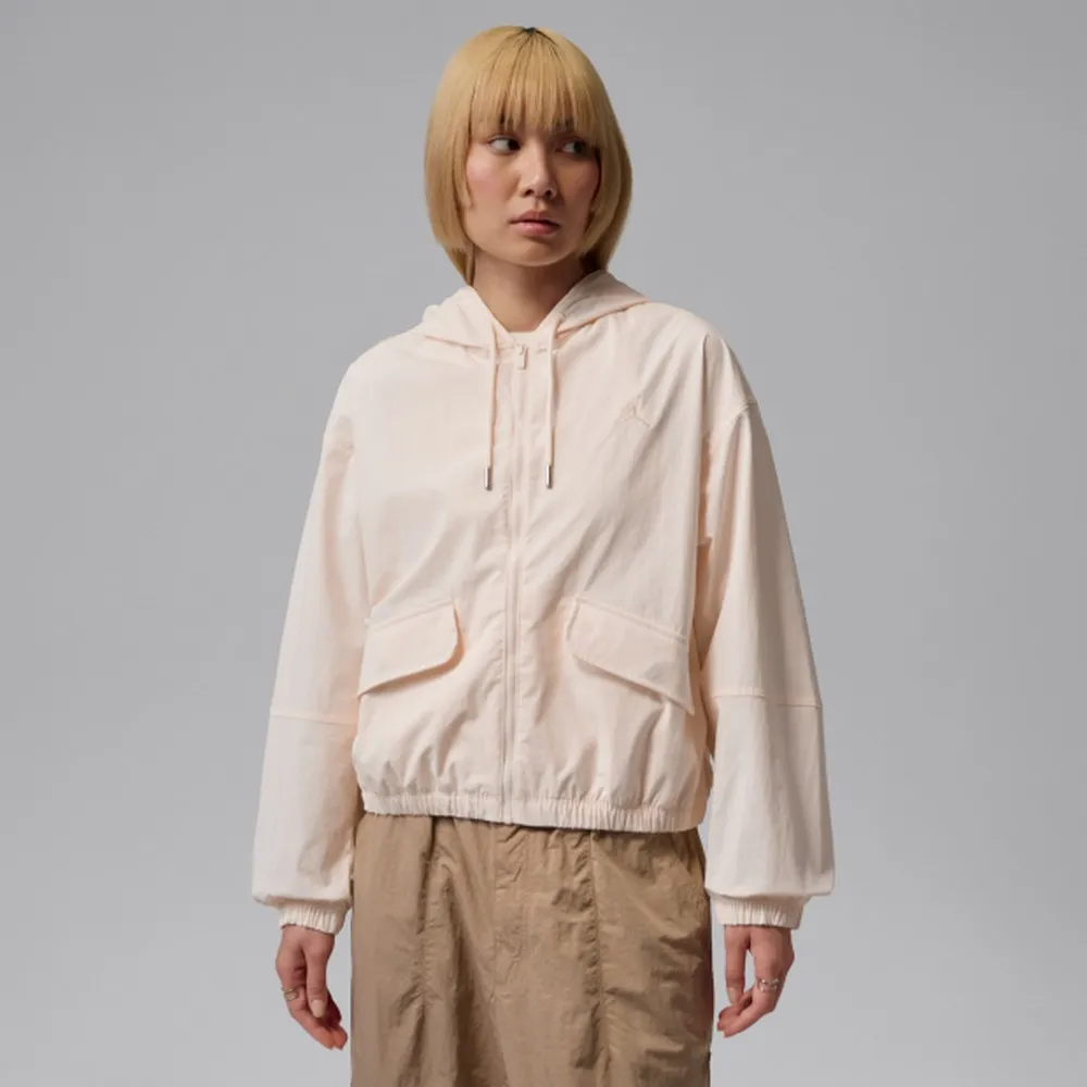 【NIKE 耐吉】連帽外套 女 AS W J FLT UV FZ JKT 喬丹 休閒外套 防曬外套 粉 (IF1178110)