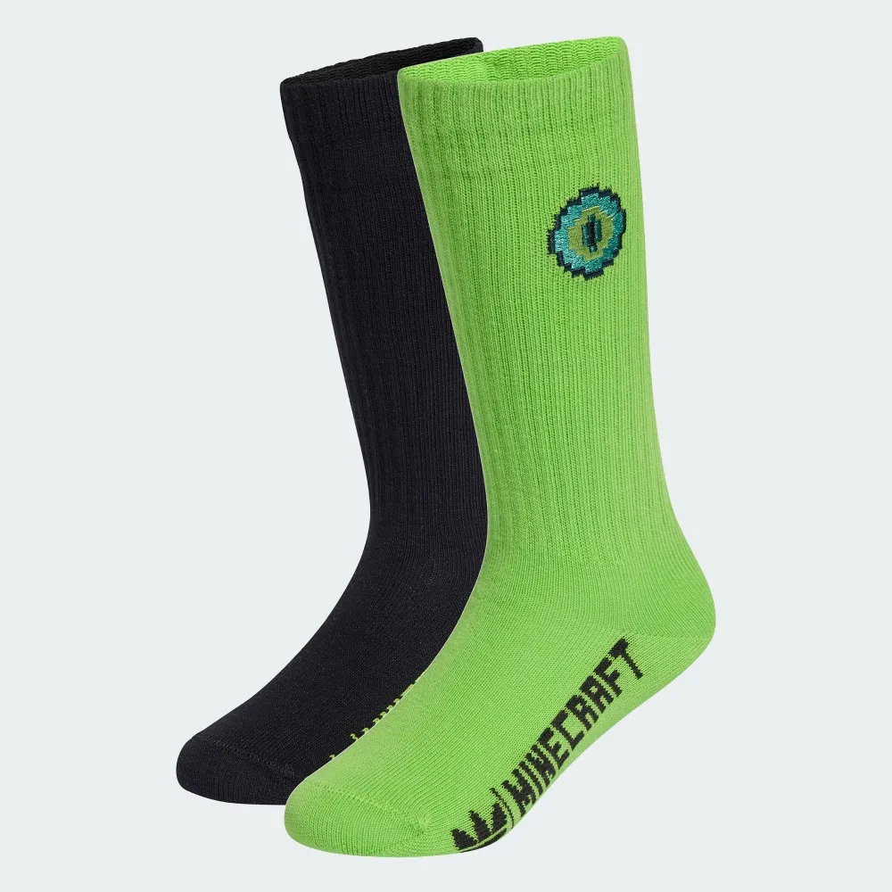 【adidas 愛迪達】MINECRAFT 中筒襪 2 雙入 童襪 - Originals KE4857