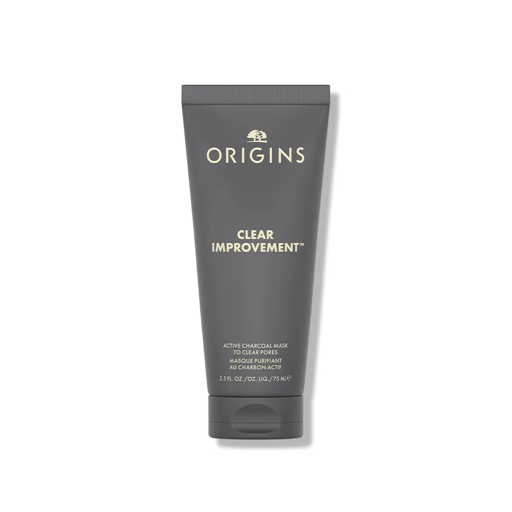 【ORIGINS 品木宣言】泥娃娃活性碳面膜75ml(10分鐘清除粉刺 百貨專櫃居家保養必備)