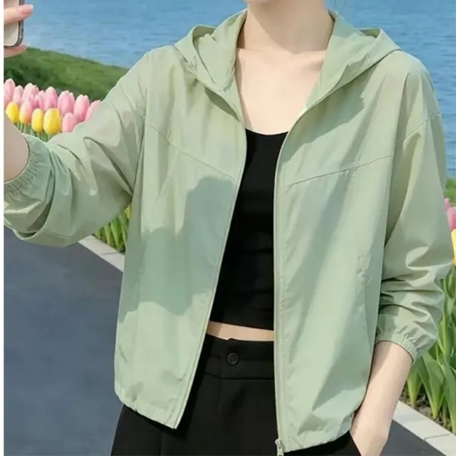 【巴黎精品】現貨+預購 防曬外套法式短版外套防曬衣夏季薄款上衣襯衫(連帽透氣抗UV女外套10款a1no6 A)