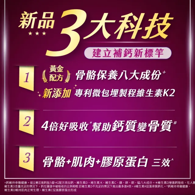 【挺立】樂活高鈣強力錠+K2配方 2盒組(95錠/盒-鍾欣凌推薦 升級配方 新添加維生素K2)