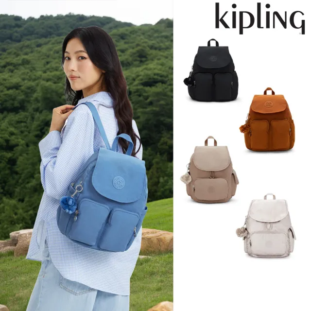 【KIPLING】品牌經典新款-猴子包 ★ 掀蓋拉鍊後背包(多色任選)