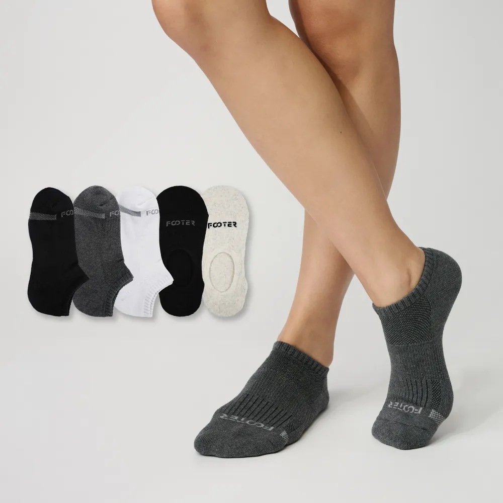 【FOOTER】買3送3-單色運動逆氣流氣墊船短/隱形襪-共6雙(T31M/L/XL)