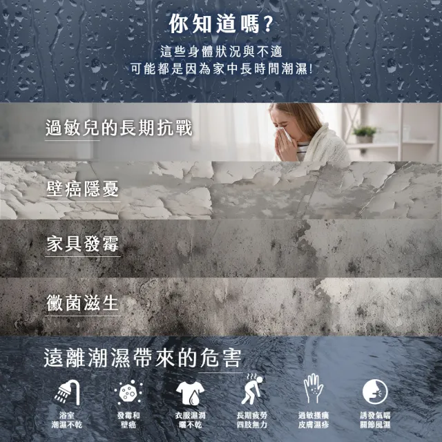 【Philips 飛利浦】2026新一級能效★14.2L抗敏清淨除濕機-雲朵白(DE5306/80)