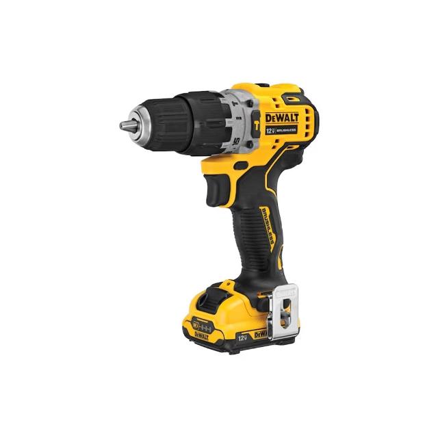 【DEWALT 得偉】12V 無碳刷震動電鑽調扭起子機 (2.0Ah雙電) (DCD706D2)