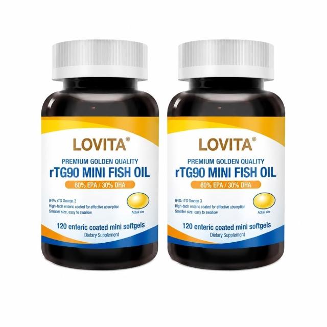 【LOVITA 愛維他】94%緩釋迷你魚油*2入組 120顆(美國原裝進口)