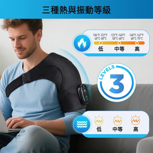 【Cube】電熱按摩保暖護肩 單邊護肩綁帶 可調節式 電熱護肩 男女適用 加壓透氣 防護 護肩 熱敷