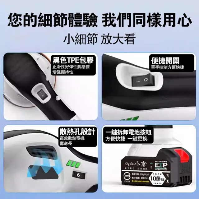 【DOMU 東牧】拋光機 無線鋰電打蠟機 DA偏心機 除玻璃油膜 6吋DA數顯拋光機（五節一電）贈16件套
