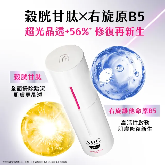 【AHC】醫美科研超光微晶新一代A醇微導針精華30ml(右旋B5/A醇/穀胱甘肽/縮毛孔/煥膚/微導針粉瓶)