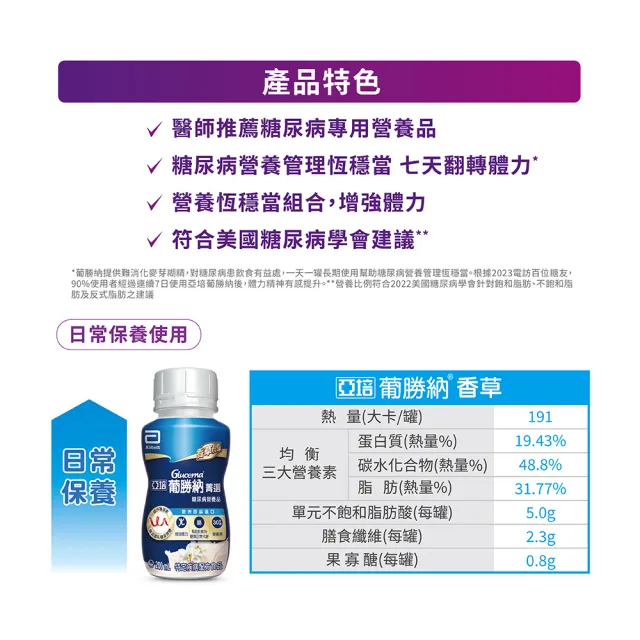 【亞培】任選-葡勝納菁選即飲糖尿病營養品-原味+纖維/香草口味 200ml x24入(低GI、糖尿病適用)