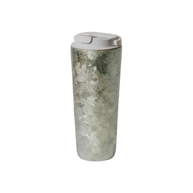 【Titanium 鈦造】純鈦跳跳杯 晶鈦系列-夏竹綠 800ml 雲霧灰蓋(鈦保溫杯 保溫瓶 台灣鈦杯 鈦金屬 環保杯)