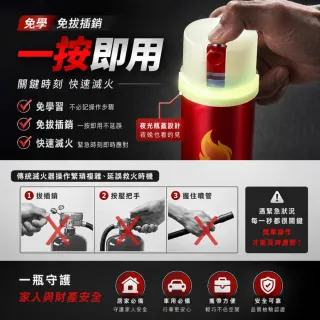 【寶媽咪】2+2入台灣製強效滅火劑(檢驗認證/輕便/噴力強/地震/防災/攜帶式滅火/火災/車用滅火)