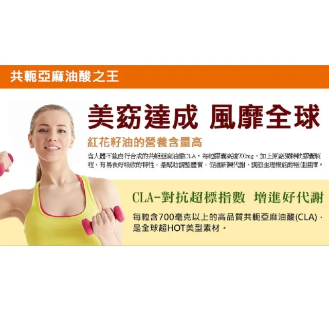【草本之家】紅花籽油CLA軟膠囊3入組60粒/入(紅花共軛亞麻油酸)