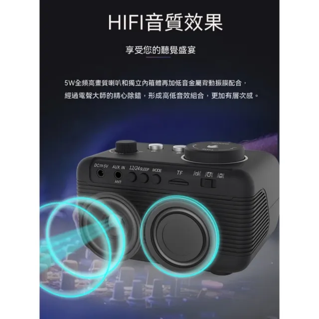 【諾必行】M9藍牙鬧鍾音箱 多功能桌面床頭無線時鍾 迷妳家用音響 藍牙音響