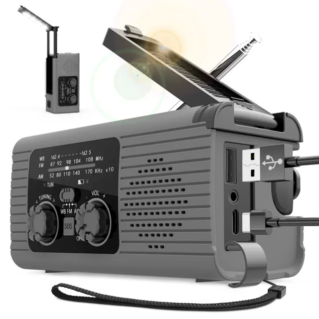 【Quality 聚家】收音機 太陽能收音機 應急收音 充電照明 防災收音機 手搖充電/長效續航/雙光源照明