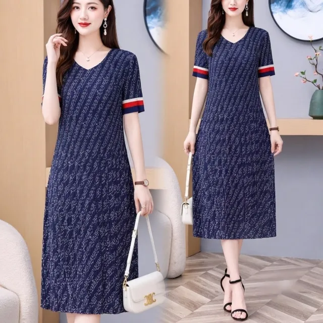 【巴黎精品】多款三宅風皺褶衣服洋裝寬鬆連身裙子長裙褶皺上衣印花摺衣折衣（壓褶大尺碼短袖女裝n2b17 B)