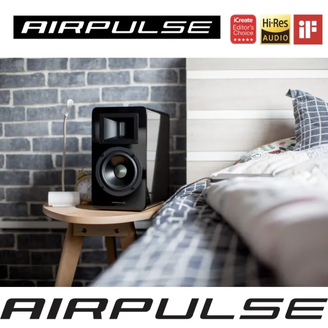 【AIRPULSE】A100 PLUS 雙聲道主動式音箱（2.0藍牙喇叭｜國際設計師 Phil Jones 設計｜Hi-Res音質認證）