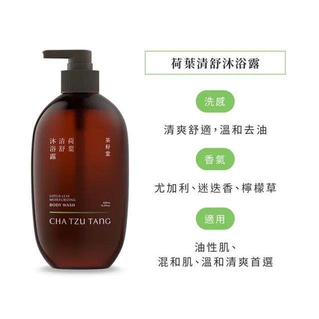 【茶籽堂】臺灣植萃保濕沐浴露1L大容量(荷葉清舒/青蜜滋養/清爽滋潤)