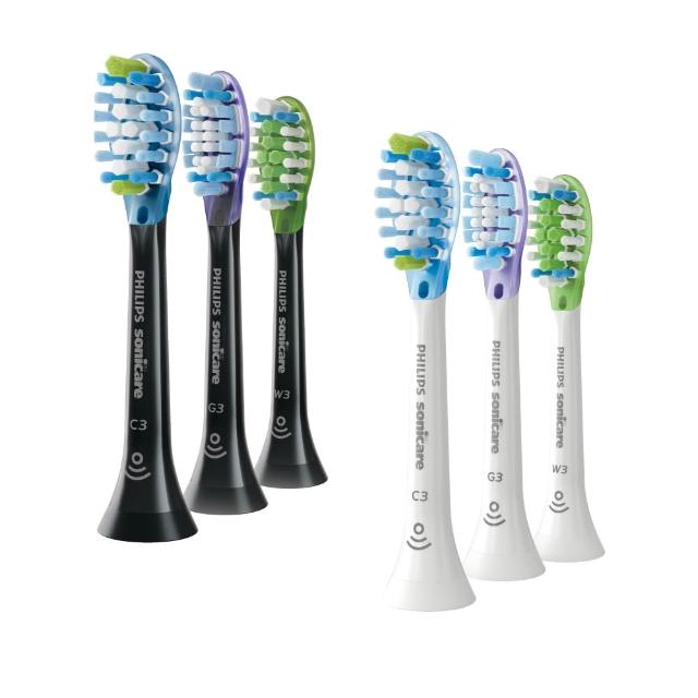 【Philips 飛利浦】HX9073 Sonicare 智能超效綜合刷頭3入組 (兩色任選/清潔x護齦x美白3種刷頭/官方直營)