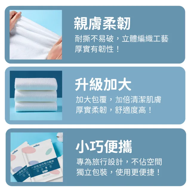 【沐蓓 MuBei】10入組 拋棄式旅行浴巾 一次性浴巾 加大70x140公分 免洗浴巾