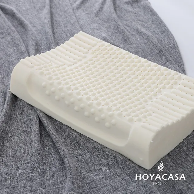 【HOYACASA  禾雅寢具】100%泰國天然乳膠枕-波浪曲線型-2入