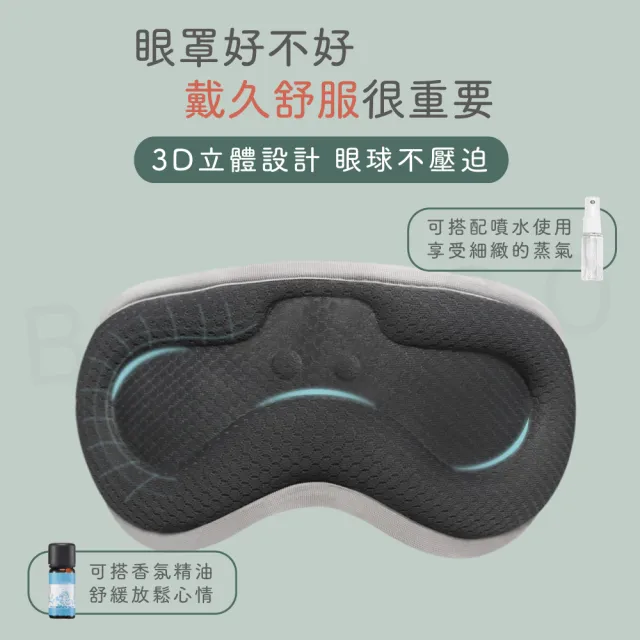 【Beroso 倍麗森】恆溫式3D立體熱敷眼罩(開學必備 熱敷眼罩 遮光眼罩 睡眠眼罩 教師節 禮物 99購物節)