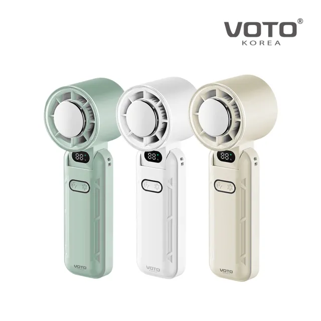 【VOTO】迷你折疊 VT-FF298 製冷手持風扇(掛脖風扇/隨身小風扇/五段風力)柔光白/靜謐綠/奶霧色