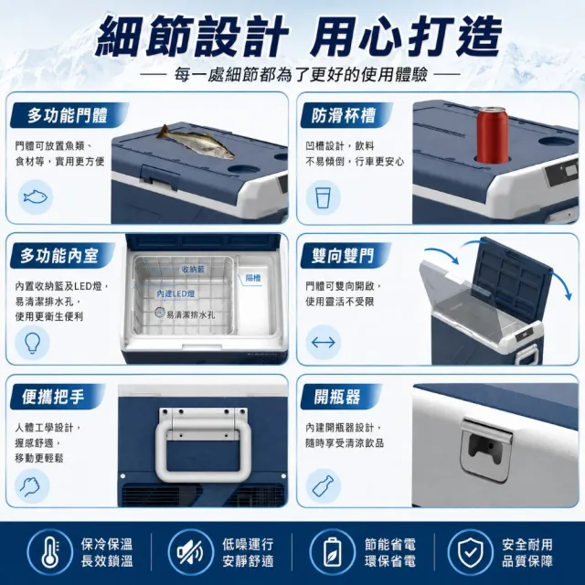 【Alpicool】冰虎 61公升 單槽行動冰箱 車用移動冰箱 露營 壓縮機 冷藏冷凍 保冰加強款 ICF61 總代理公司貨