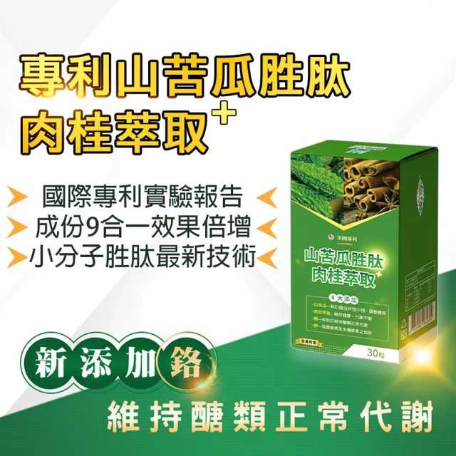 【薇爾艾伯】山苦瓜胜肽+肉桂萃取-小分子胜肽技術-5入組/共150粒(維持醣類代謝正常、國際專利實驗報告)