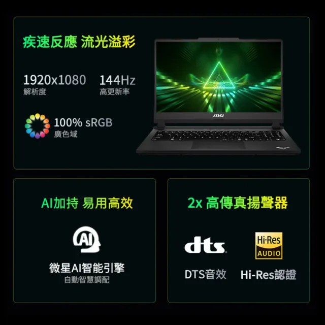 遊戲手把組★【MSI 微星】15.6吋Core 7-240H RTX5070電競筆電(Cyborg 15 Max/16G/512G SSD/W11/C2WG-006TW)