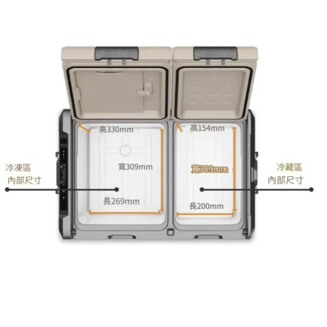 Alpicool冰虎-雙槽雙溫控行動冰箱 TA35 車用 市集擺攤(露營 車露 車泊 野露)總代理公司貨