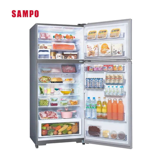 【SAMPO 聲寶】星美滿580公升一級能效極光鈦銅板系列變頻雙門冰箱(SR-C58D-S9)