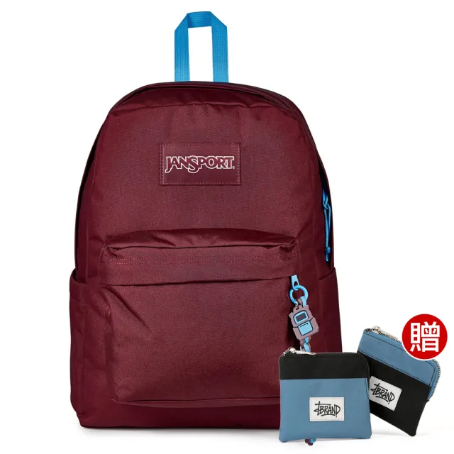 【JANSPORT】雙11 SUPERBREAK PLUS CHARMED 校園系列限量吊飾款後背包(櫻桃紅)