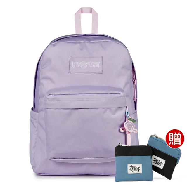 【JANSPORT】SUPERBREAK PLUS CHARMED 校園系列限量吊飾款後背包(柔和紫)