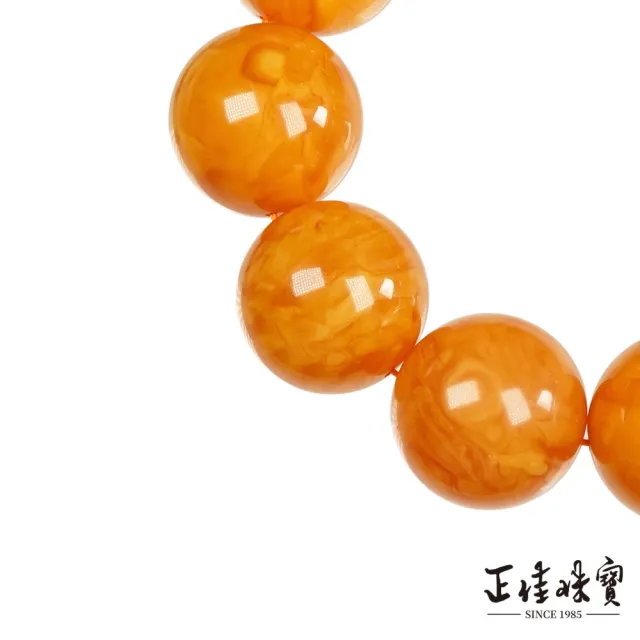 【正佳珠寶】蜜蠟琥珀 蒐藏級雞油黃老花蜜蠟 23mm 花蜜蠟手珠