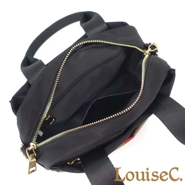 【LouiseC.】雙11 Tree House 牛皮 輕盈尼龍 印花多隔層 手提斜背防水包 6色 真皮包包 CC8189