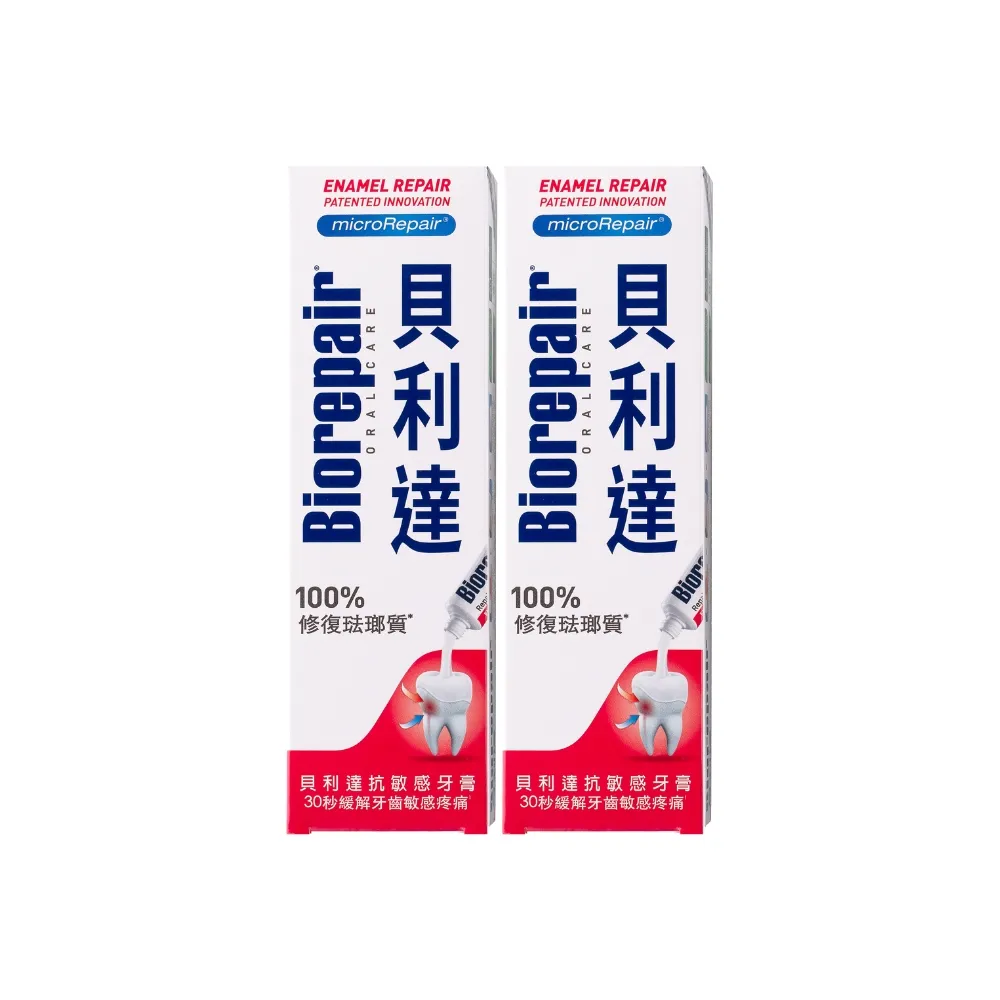 【Biorepair 貝利達】抗敏感牙膏(75gx2)